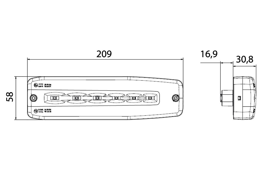 Rear lamp LED Left/Right with dynamic indicator